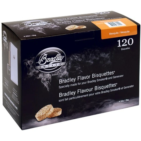 Bradley Mesquite Bisquetten, 120 Stück, Räucherholz 3 Bradley Mesquite Bisquetten, 120 Stück, Räucherholz